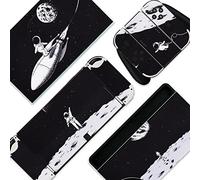 BelugaDesign Skin per interruttore spaziale, fantastica decalcomania in vinile | Galaxy astronauta astronauta luna carina | compatibile con Nintendo Switch (Switch OLED, nero bianco)