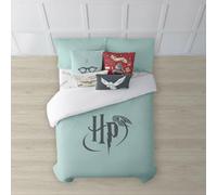 BELUM | Copripiumino con Bottoni 100% Cotone Modello Harry Potter Mint Letto da 80 cm (140 x 200 cm); Copripiumino leggero e confortevole; Copripiumino licenze ufficiali