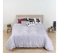 BELUM | Copripiumino con bottoni 100% cotone modello Hogwarts Shields letto da 150/160 (240 x 240 cm); Copripiumino leggero e confortevole; Copripiumino ufficiale