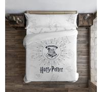 BELUM | Copripiumino Harry Potter, Copripiumino con Bottoni 100% Cotone Modello Dormiens Draco Bianco per Letto da 135/140 (220 x 220 cm)
