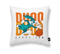 BELUM | Federa per cuscino 100% cotone 45 x 45 cm Modello Looney Tunes A | Federa per cuscino Space Jam | Federa per cuscino tessuto Half Panama 100% cotone organico