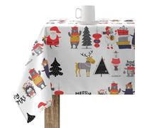 BELUM | Tovaglia Natale | Tovaglia antimacchia, tavolo rettangolare in resina | Tovaglia resinata (Tatto plastificato) | Tovaglia da tavolo | Tovaglia da casa (250 x 140 cm)