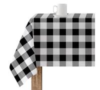 BELUM | Tovaglia resinata antimacchia a quadri 0120-101, Tovaglia a quadri Vichy dimensioni: 200 x 140 cm, tovaglia antimacchia non cerata, tovaglia Vichy nero, tovaglia tessuta 100% cotone biologico