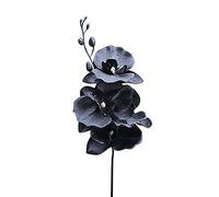 belupai Fiore Artificiale Phalaenopsis Ramo Singolo, 15 Finte Orchidee Nere con Stelo Lungo in Seta Finta Danzante Lady Bouquet per Home Office Festa di Nozze Vaso Decor Disposizione di Fiori(Nero)