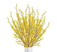 Belupai Rami di Fiori di Forsizia Artificiali Alti 91 Cm, 4 Pezzi Steli di Forsizia Finti in Seta Simulazione Fiori di Forsizia Gialli Scelti per Matrimoni Home Office Party Hotel Tavolo Vaso(Giallo)