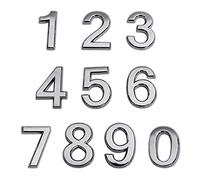 Belvanr Numero Civico 3D Adesivi Moderno Esterno Personalizzato - Numeri di Indirizzo 0-9 Autoadesivi per Cassette Postali - 10 Pezzi Argento