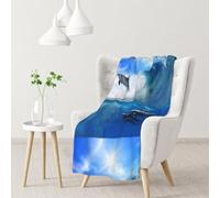 BElVEHOG Quattro delfini nel mare delle balene, Coperta morbida e calda in flanella anti-pilling per divano e letto, 76 x 102 cm