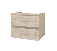 Belvit Arona - Mobile sottolavabo sospeso, 60 cm, in MDF, con 2 cassetti, chiusura ammortizzata, facile da pulire, bagno moderno, legno chiaro