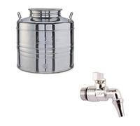 Belvivere Contenitore bidone Fusto Olio Inox 18/10 Rubinetto Made Italy (30 Litri)