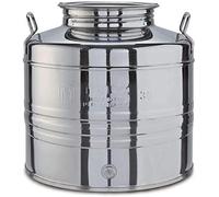 BELVIVERE CONTENITORE FUSTO BIDONE PER OLIO 15LT ACCIAIO INOX 18/10 CON RUBINETTO