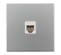 Bel'Vue - Presa telefonica RJ11 Silver Zenitech, in plastica resistente, finitura moderna, IP20, intensità 16A, tensione 230V, ideale per interni, connessione affidabile e sicura, design elegante