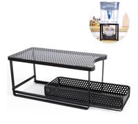 Belxyt Supporto per dispenser d'acqua per controsoffitto in metallo, nero, 36,8 x 19,6 x 17,5 cm, con cassetti adatti, compatibile con brocca Brita e brocca Zerowater