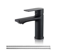 BELZ Rubinetto da bagno, miscelatore monocomando, armadio per bagno, miscelatore per bagno, altezza 96 mm, armadio per lavabo a risparmio energetico per bagno, nero opaco