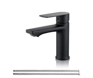BELZ Rubinetto da bagno, miscelatore monocomando, armadio per bagno, miscelatore per bagno, altezza 96 mm, armadio per lavabo a risparmio energetico per bagno, nero opaco