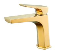 BELZ Rubinetto da bagno - Miscelatore monocomando per lavabo, design moderno con struttura in ottone resistente, facile installazione, flusso d'acqua senza spruzzi per lavandino del bagno e vanity oro