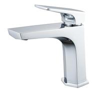 BELZ Rubinetto da bagno - Miscelatore monocomando per lavabo, design moderno con struttura in ottone resistente, facile installazione, flusso d'acqua senza spruzzi per lavabo e lavabo da bagno cromato