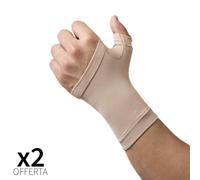 BEMAN - 202 OFFERTA 2 PEZZI TUTORE MANO ORTOPEDICO COMPRESSIONE GRADUATA BEIGE