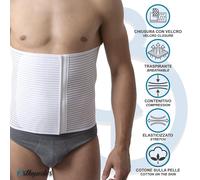 BEMAN 5063 - FASCIA PANCERA ELASTICA MILLERIGHE UNISEX CONTENITIVA COTONE BIANCO