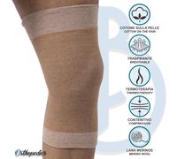 BEMAN 553 GINOCCHIERA ORTOPEDICA LANA MERINOS E COTONE SUPPORTO GINOCCHIO BEIGE