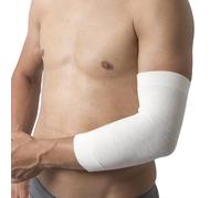 Beman 554 - Gomitiera in Lana Merino Termica, Fascia Gomito per Gomitiera per Tendinite, Epicondilite Fascia Compressione, Tutore Gomito, Scalda Gomito, Uomo e Donna (Bianco,4)