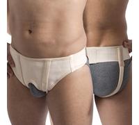 Beman 718 Cinto Erniario in Cotone Regolabile per Ernia Supporto per Ernia Sollievo dal Dolore con Predisposizione Pelota per Contenimento Ernia Inguinale Uomo (100, Beige)