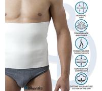 BEMAN - PANCERA TERMOCINTURA FASCIA LOMBARE LANA COTONE BIANCO NERO H.29