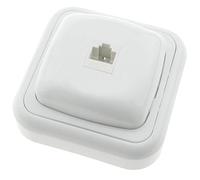BeMatik - Base con presa di rete RJ45 di superficie con cornice 80 x 80 mm di colore bianco (ME049)