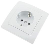 BeMatik - Base di presa schuko da incasso con cornice 80 x 80 mm serie Lille di colore bianco (ME028)