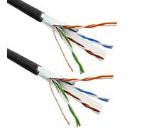 BeMatik - Categoria 6 FTP Cavo Bobina CCA 24AWG Solid Black 100m
