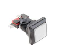 BeMatik - Pulsante arcade momentaneo 32x32 mm 1NO 1NC 250V 15A SPDT bianco con luce (BU021)