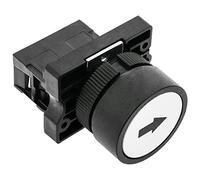 BeMatik - Pulsante momentaneo 22 mm 1NC 400 V 10 A normale chiuso freccia bianca (BU014)