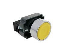 BeMatik - Pulsante momentaneo 22 mm 1NC 400 V 10 A normale chiuso giallo (BU003)