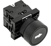 BeMatik - Pulsante momentaneo 22 mm 1NO 1NC 400 V 10 A freccia nera (BU019)