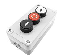 BeMatik - Scatola di controllo grigio con 3 pulsanti momentanei con frecce 2NO e arresto 1NC