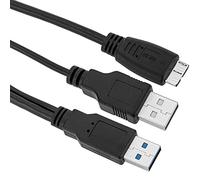 BeMatik - SuperSpeed USB 3.0 Cavo di Alimentazione Doppia (2AM/MicroUSB-M) 60