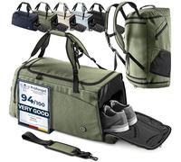 bemaxx Borsone Palestra Uomo Donna Borsa da Viaggio con Scomparto Scarpe e Bagnato | 40/60L con Funzione Zaino, 30/50L Borsa Sportiva da Allenamento Nuoto Fitness Gym Training Sacca Bagaglio a Mano