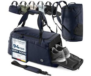 bemaxx Borsone Palestra Uomo Donna Borsa da Viaggio + Funzione Zaino Scomparto Scarpe e Bagnato | Borsa Sportiva da Allenamento Nuoto Fitness Gym Training Sacca Bagaglio a Mano Duffel Bag | 40 L, Blu