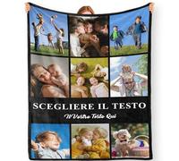 Bemaystar Coperta Personalizzata-Plaid Personalizzato con Foto e testo Diversi temi festivi tra cui scegliere Regali Personalizzati per Coppia Famiglia Bambino Animale e Gli Amici (9 Foto)