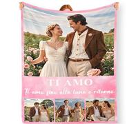 Bemaystar Coperta Personalizzata-Plaid Personalizzato con Foto e testo Diversi temi festivi tra cui scegliere Regali Personalizzati per Coppia Famiglia Bambino Animale e Gli Amici (4 Foto)