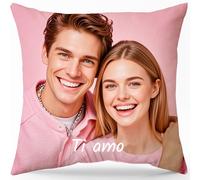 Bemaystar Cuscino-Personalizzato Con Foto, Regali-Personalizzati Copricuscini Cuscino Personalizzato Stampa su un Solo Lato Regalo San Valentino per Lei Lui(40x40)