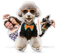 Bemaystar Cuscino personalizzato Cuscini personalizzati con foto, cane gatto a forma di cuscino personalizzato, regali personalizzati per la famiglia e gli amici (doppio lato, 35 cm)