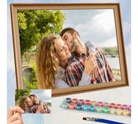 Bemaystar Dipingere con i Numeri Personalizzato per Adulti - Quadri da Dipingere Numerati con Foto, Kit per Dipinto Acrilico DIY, Regalo Personalizzato per Coppie, Famiglia, Amici e Decorazione Casa