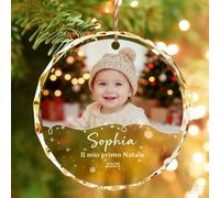 Bemaystar il mio Primo Natale Personalizzata 2025 - Palline di Natale Personalizzate con Nome e Data, pallina natale Personalizzata Bebè, Regalo per Neonato Genitori