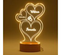 Bemaystar Lampada Cuore Personalizzata con Nome e Data - Luce Notturna di Coppia a LED, Lampada Amore Romantica per Uomo e Donn, Idee Regalo San Valentino per Lei e per Lui