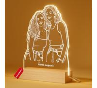 Bemaystar Lampada Personalizzata con Foto 3D - Quadro Personalizzato con Foto, Idea Regalo Donna Compleanno, Idee Regali di Fidanzata, Fidanzato, Coppia, Uomo, Migliori Amici, Sorelle, Regali Natale
