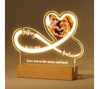 Bemaystar Luce Notturna Infinito Regalo Personalizzato - Lampada Personalizzata con Foto Nome Testo Data - San Valentino per Lei, Regalo Anniversario per Lui, Idee Regalo Donna