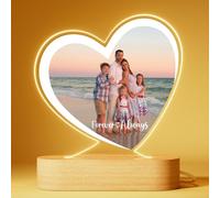 Bemaystar Regalo Donna Uomo Personalizzato - Cornice Foto LED con Messaggio e Nomi - Regali di Compleanno, Anniversario Matrimonio, Natale per Lui, Lei - Idea Romantica per Fidanzato e Fidanzata