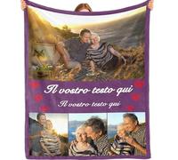 Bemaystar Regalo Festa dei Nonni - Coperta Personalizzata con Foto,Regalo Nonna,Plaid personalizzato,Regalo Personalizzato per Nonna Nonno