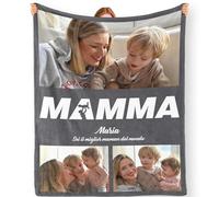 Bemaystar Regalo Festa della Mamma - Coperta Personalizzata con Foto e Testo Diversi Temi Festivi tra cui Scegliere Regali Personalizzati per Coppia Famiglia Bambino Animale e Gli Amici