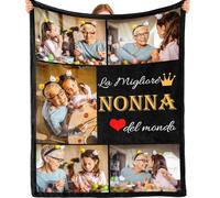 Bemaystar Regalo Nonna Personalizzato con Foto - Coperta Personalizzata con Foto, Festa dei Nonni Idee Regalo Personalizzati, Coperta Personalizzata, Plaid Personalizzato, Regali Natale Compleanno